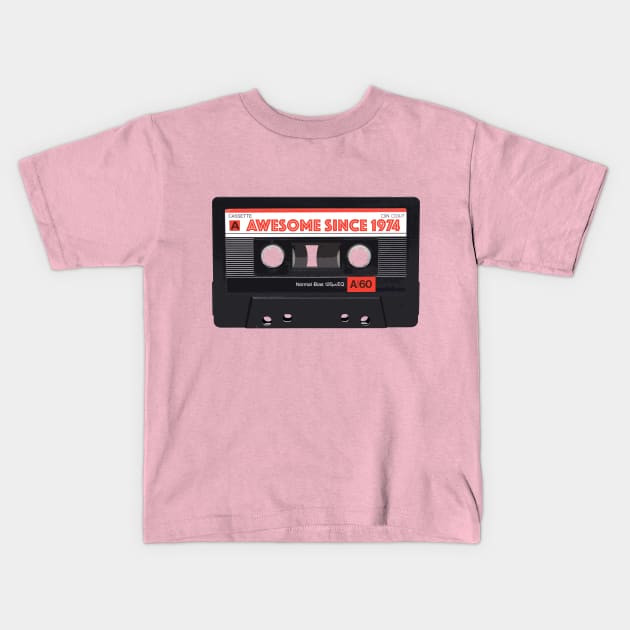 Classic Cassette Tape Mixtape - Awesome Since 1974 Birthday Gift Kids T-Shirt by DankFutura